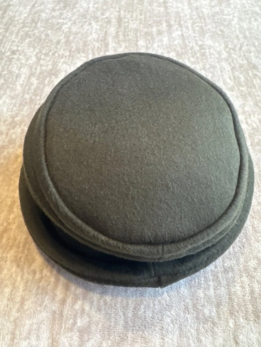 MSM Vogel Vintage Wool Felt Bow-Accented Olive Green Cloche Hat Old Money Fall